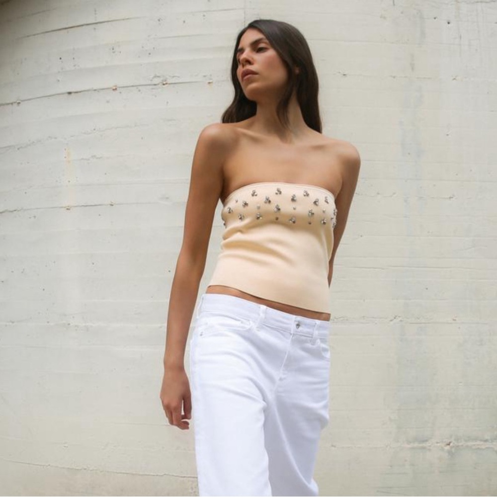 Zara Strapless Rhinestone Top - Picture 2 of 4